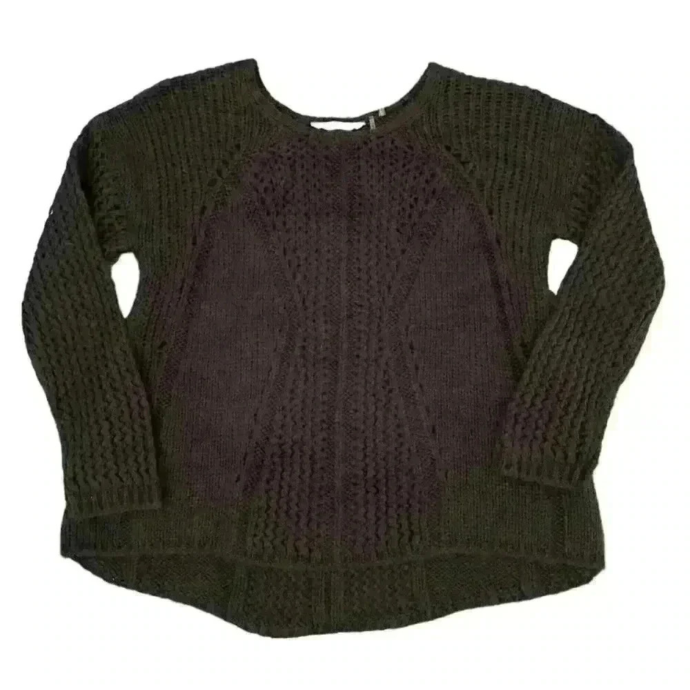 Soft Surroundings Brown Chunky Cable Knit Sweater Size M